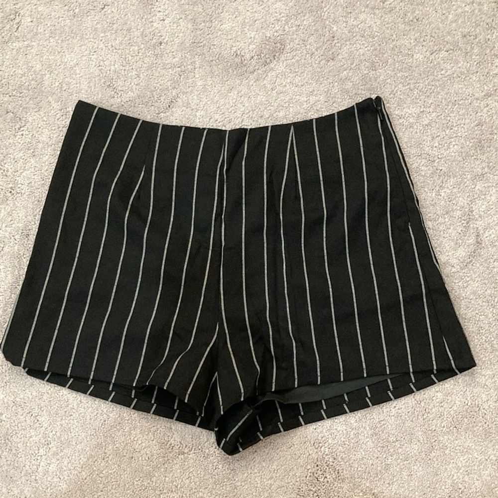 Gentle Fawn Black and White Striped High Waist Shorts